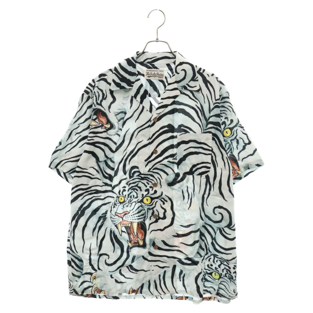 WACKO MARIA (ワコマリア) 22SS TIM LEHI HAWAIIAN SHIRT ティムリーハイ 虎総柄 ハワイアン アロハ レーヨン 半袖シャツ ライトブルー TIMLEHI-WM-HI18