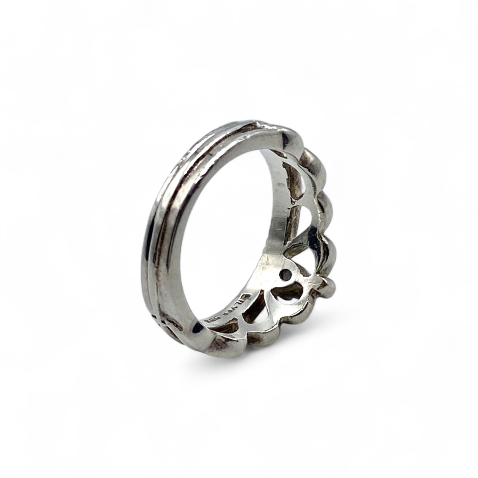 高貴な意匠】クラウン 王冠 Silver 925 刻印 00s Vintage Design Ring