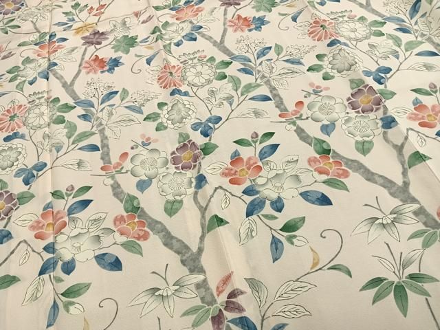 平和屋着物▽訪問着 単衣 辻が花 正絹 逸品 AABB2338fy