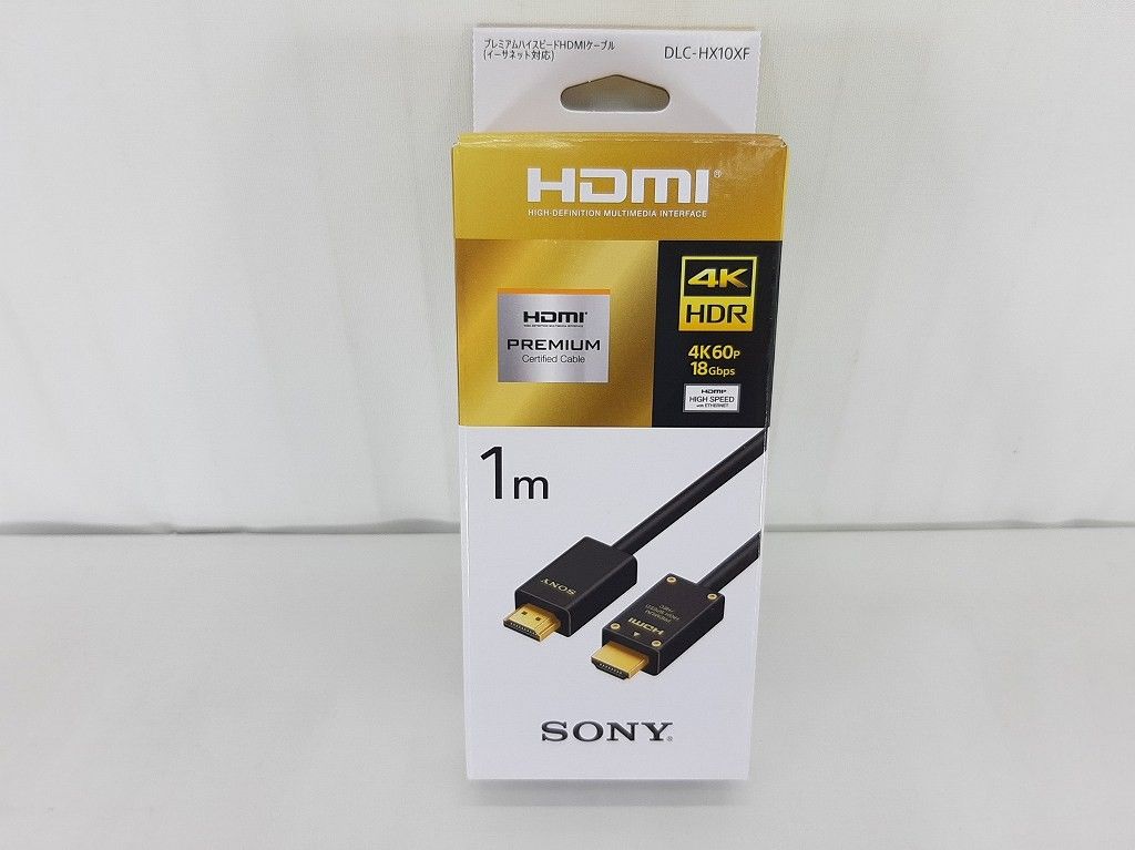 s24t-0185n【中古】【未使用品】SONY ソニー プレミアムHDMIケーブル 1.0m 4K 60P/4K HDR/Ultra HD対応 DLC-HX10XF