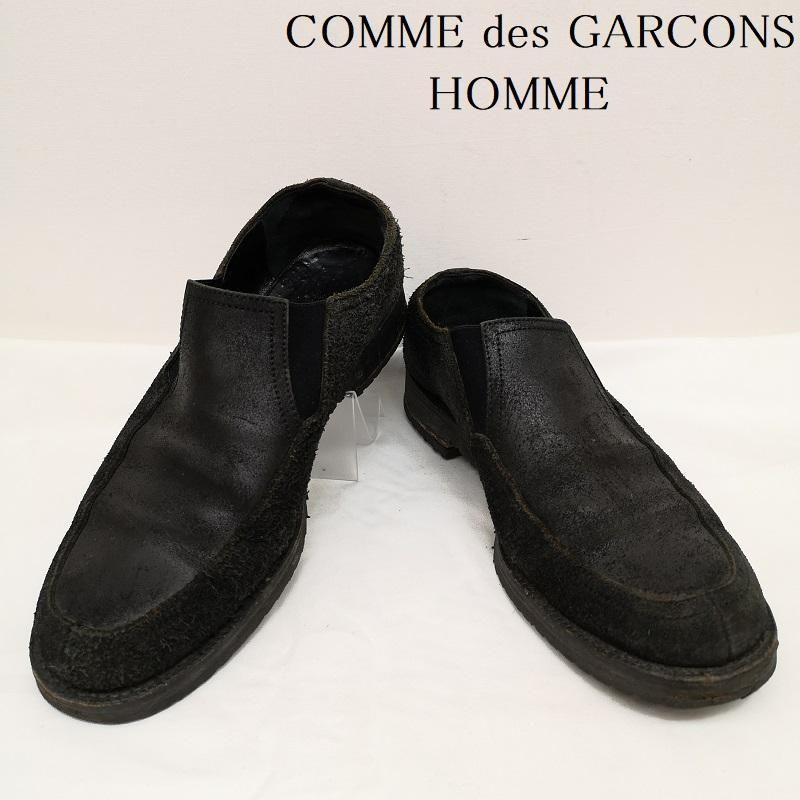 COMME des GARCONS HOMME コムデギャルソンオム スリッポン クラック加工 レザ－ スリッポン シューズ