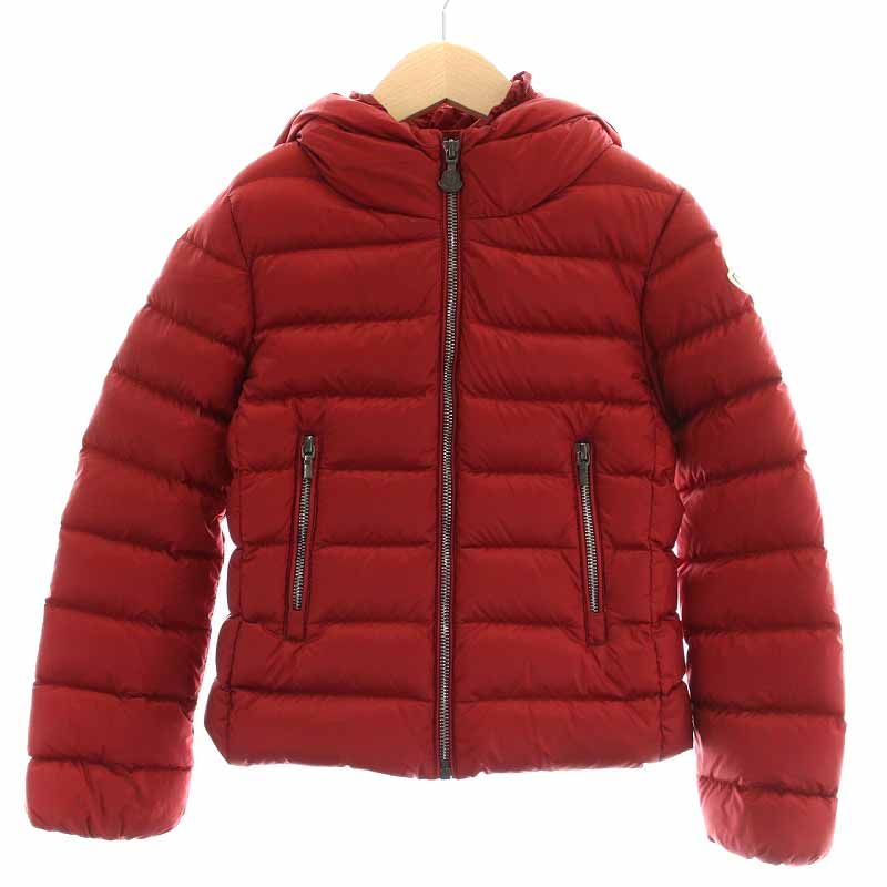 モンクレール MONCLER アドルネ ADORNE ダウンジャケット ハイネック ジップアップ フード アニメタグ 8 130cm 赤 レッド /YI1