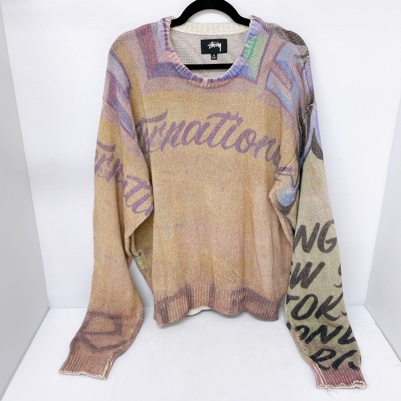 美品】23AW STUSSY ステューシー ALFONSO SWEATER Multi リネン