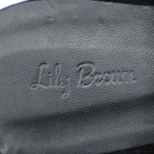 7cm素材未使用 リリーブラウン フリンジサンダル S ブラック Lily Brown レディース   【220121】