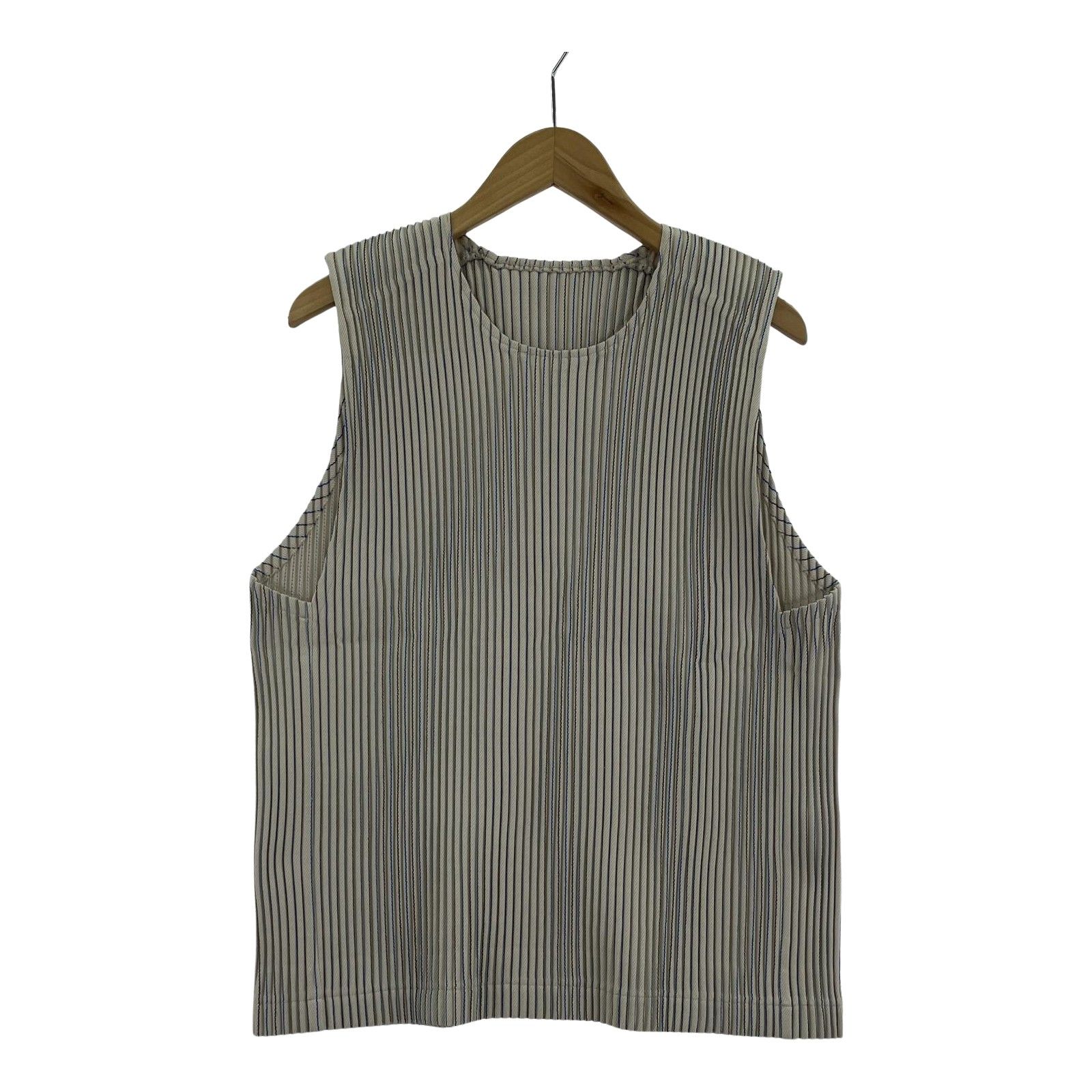 HOMME PLISSE ISSEY MIYAKE◆ノースリーブカットソー/3/ポリエステル/YLW/チェック/HP61JK154 HOMME PLISSE ISSEY MIYAKE◇ノースリーブカットソー/3