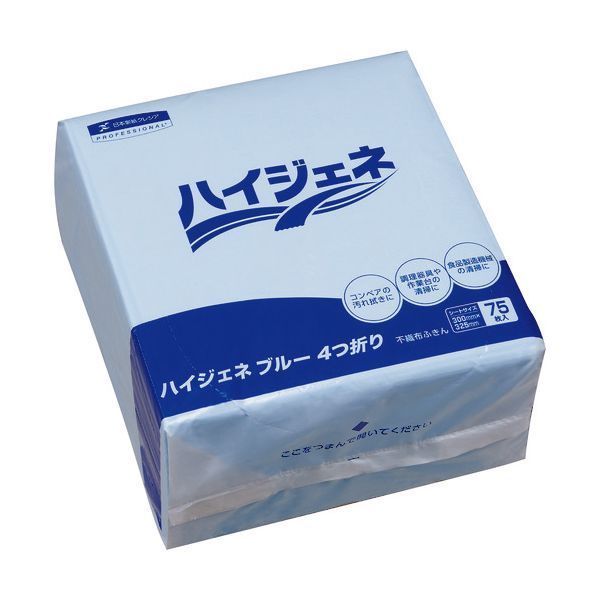 紙クレシア ハイジェネ ブルー 4つ折り 62110 1ケース 1350枚