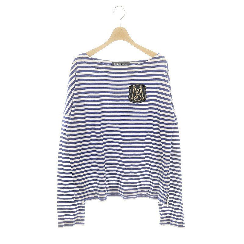 マディソンブルー ボートネック ワッペン付 ボーダー カットソー Tシャツ マディソンブルー MADISONBLUE ワッペン付き ボートネック