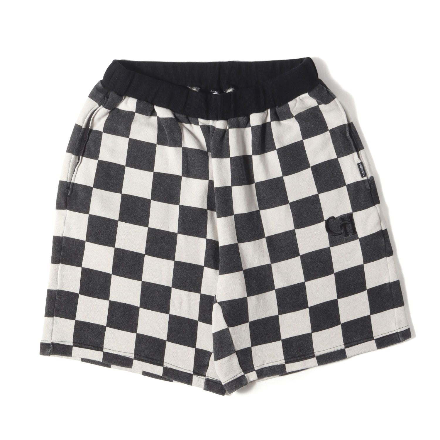 Captains Helm Tokyo キャプテンズヘルム パンツ サイズ L | 24SS チェッカーフラッグ スウェット ショーツ CHECKER SWEAT SHORT | ブラック ホワイト | ボトムス ショートパンツ メンズ