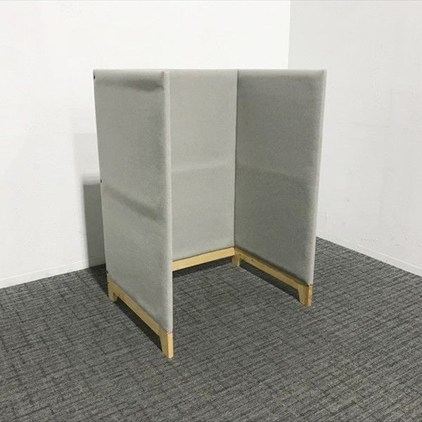 パーティション 自立式 パーソナルブース 折りたたみ不可 グレー
