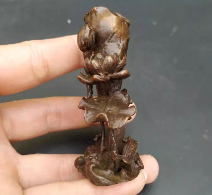 金魚蓮の葉蓮華香炉 香挿 香託 香道具 装飾品 工芸品 美術品