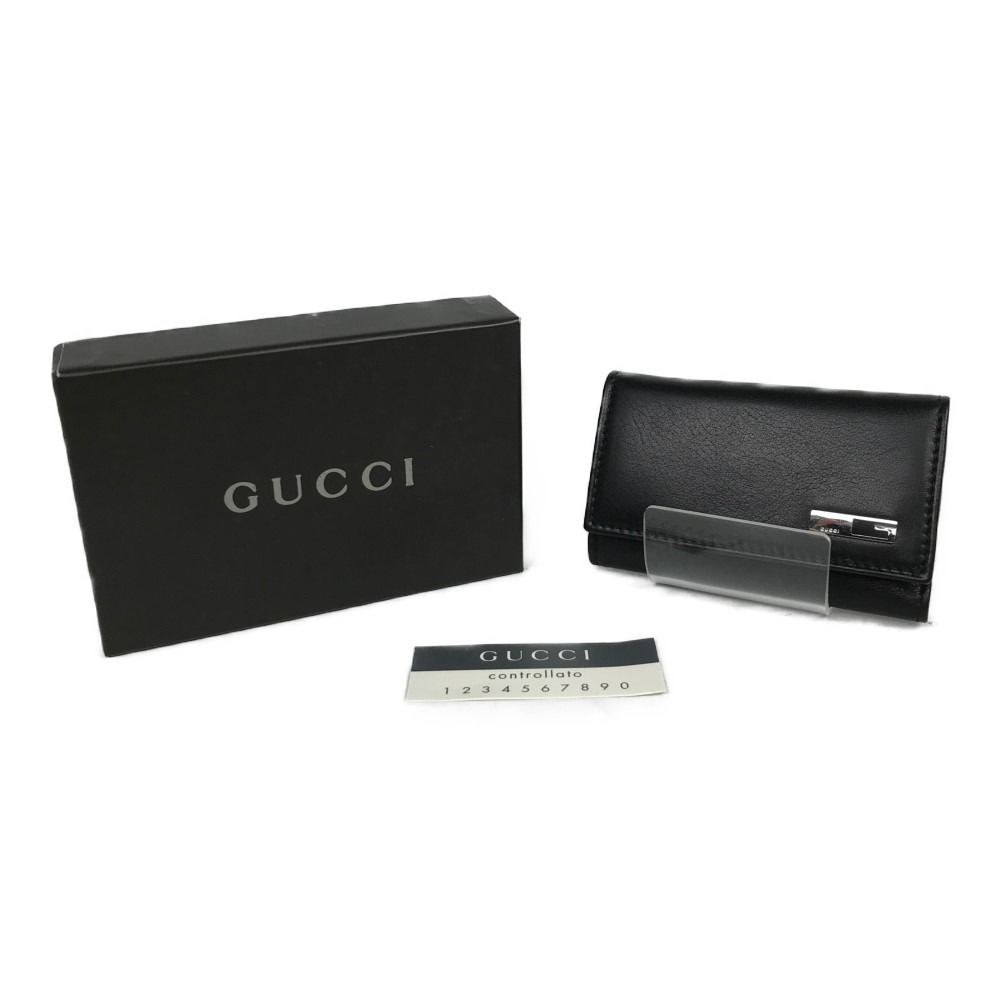 □□GUCCI グッチ 6連キーケース レザー 箱付 0332149 ブラック