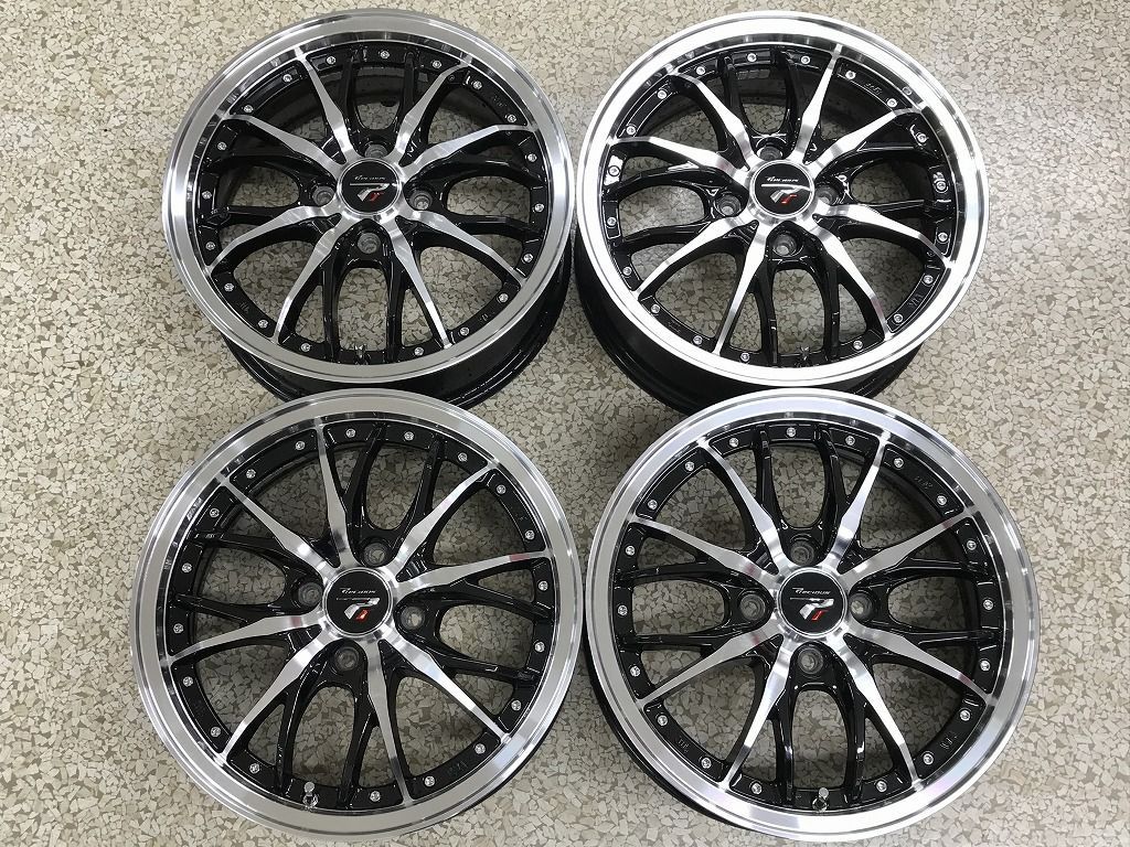 ◎傷 少 15inc 5.5J 43 100|4H 4本 検 フィット ヤリス ヴィッツ ノート スイフト MAZDA2 デミオ マーチ キューブ bB カローラ