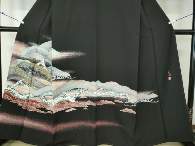 黒留袖　落款　刺繍　たたき染　6点セット 黒留袖落款刺繍たたき染6点セット