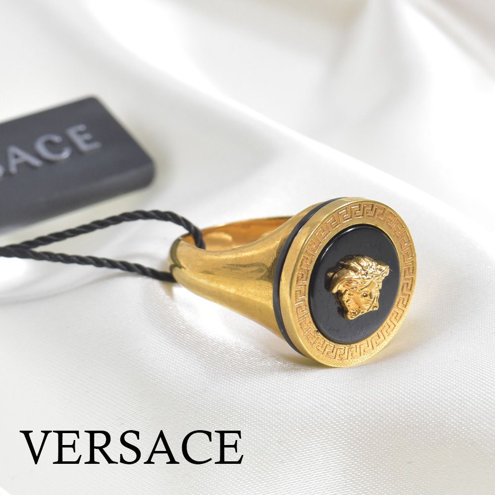 ヴェルサーチ 指輪 リング メンズ ゴールド VERSACE ゴールド レジン ...