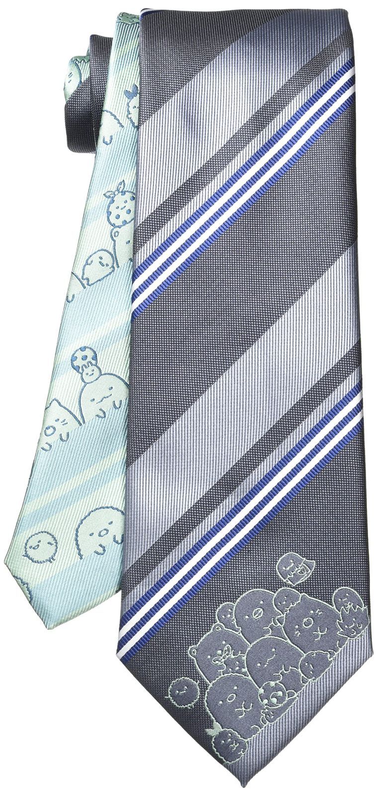 数量 グレー1 ストライプ すみっコぐらし 標準 ネクタイ フローレンスペック