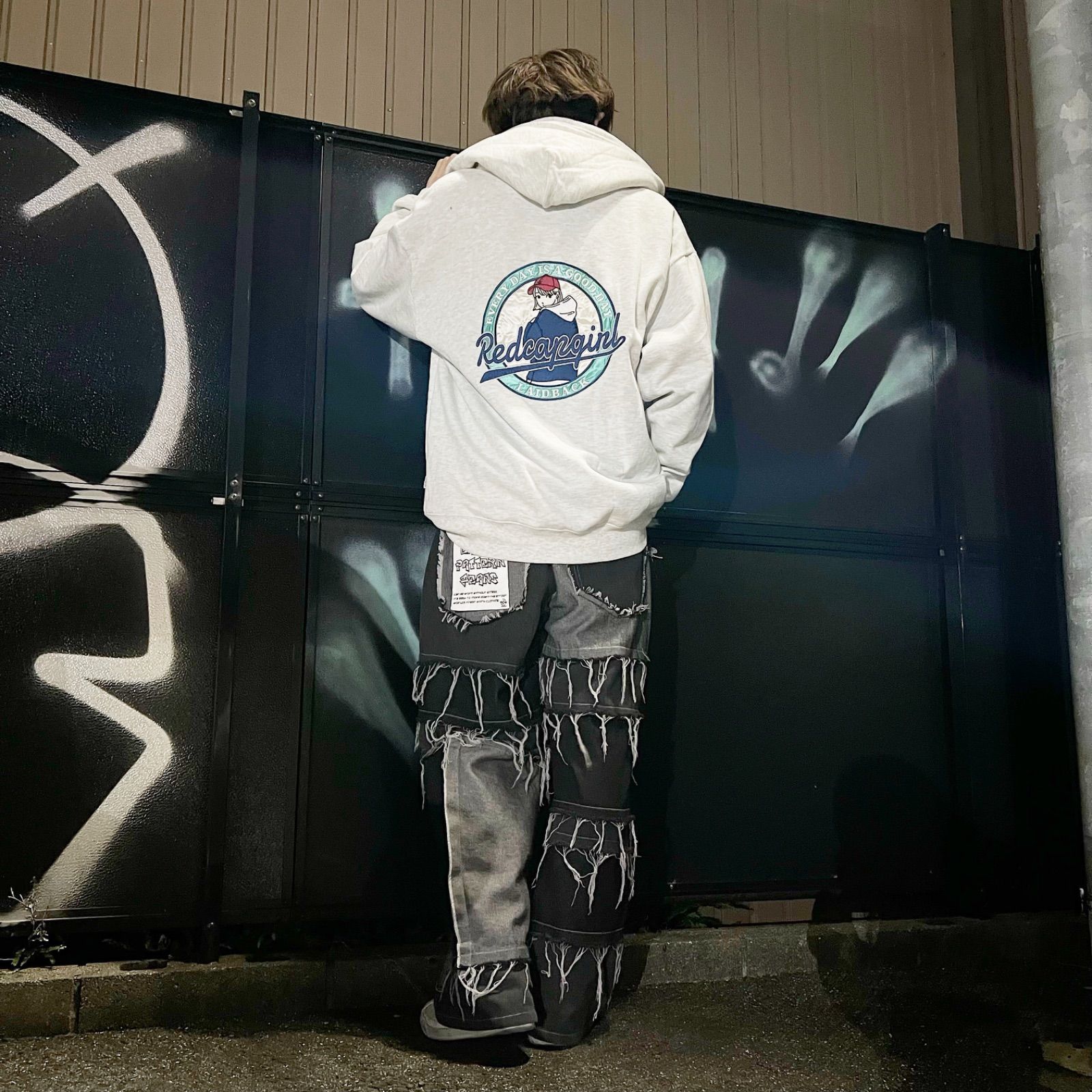 新品◾️クレイジーパターンワイドデニムパンツ【パンツ デニム