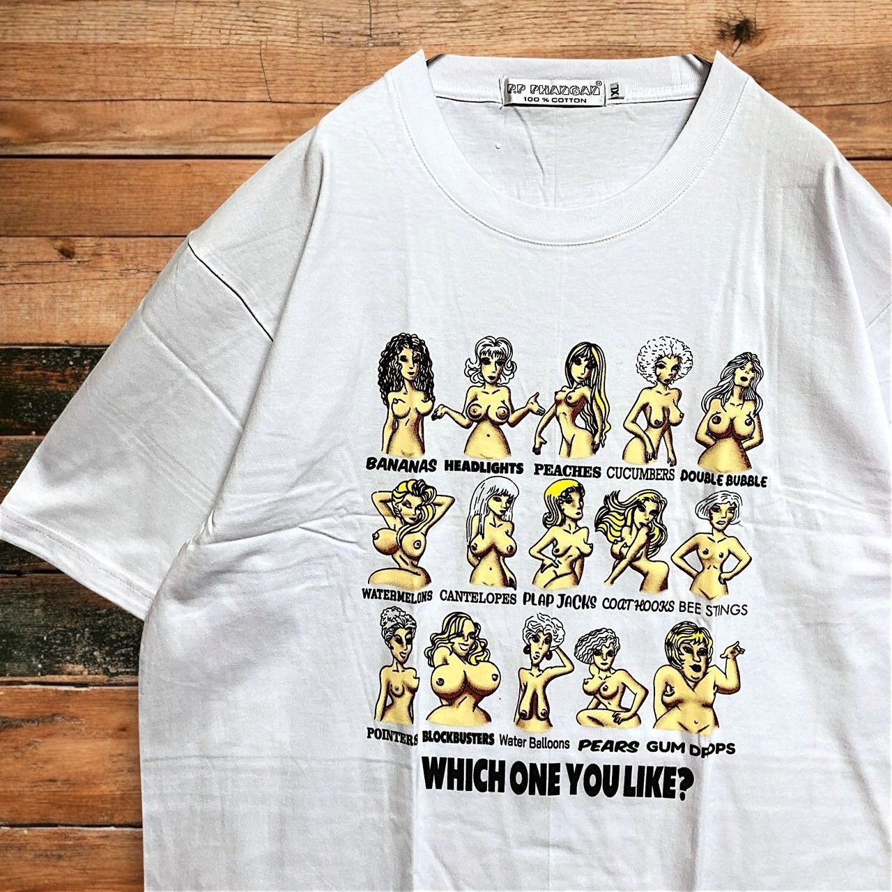 セクシー エロ バスト 48手 ネタ おっぱいT 白 Tシャツ 古着 ビンテージ VINTAGE 2980 p10/