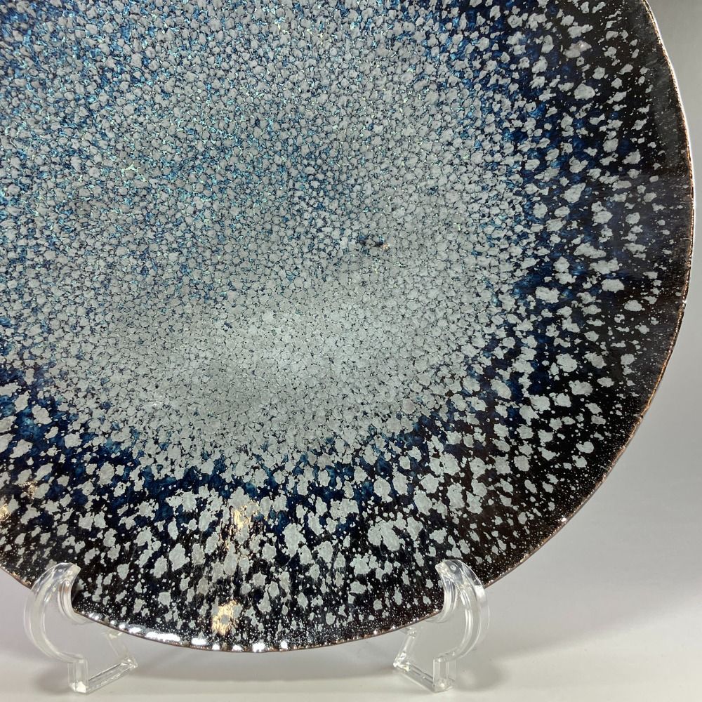 青油滴天目釉皿 陶磁器