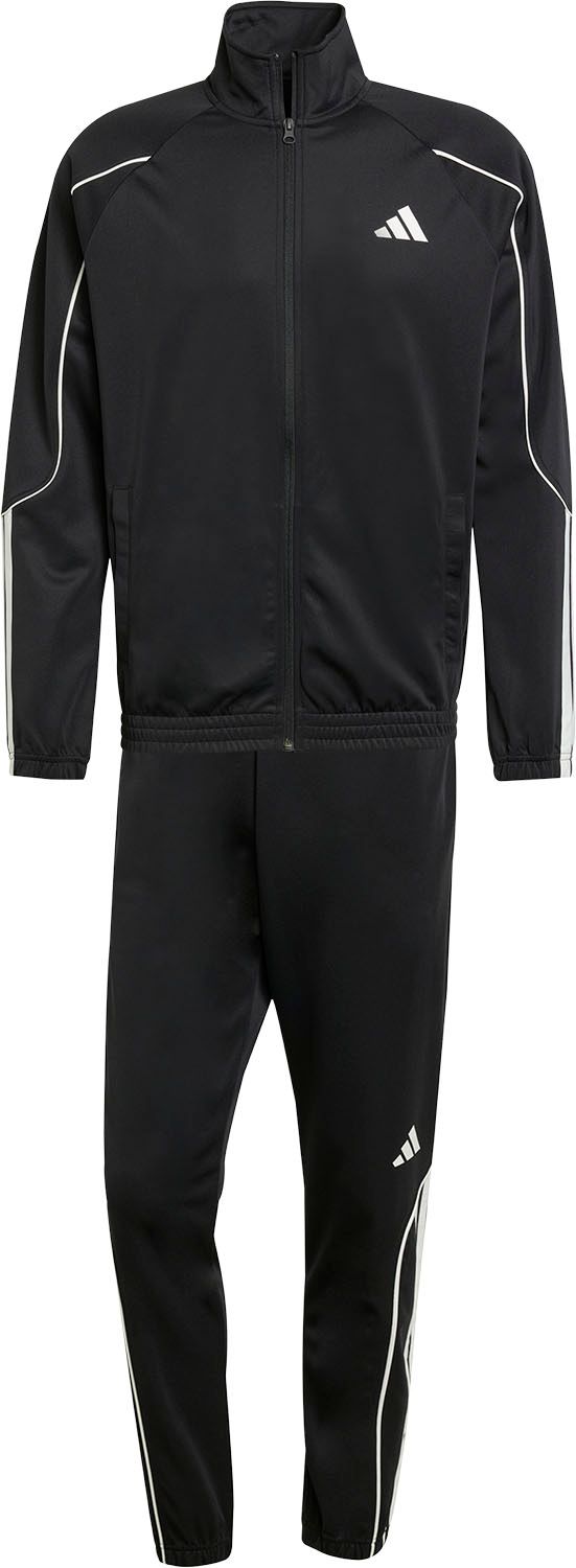 アディダス adidas スリーストライプストラックスーツ メンズ 男性 上下セット セットアップ トレーニングスーツ ジャージ ジャケット 上着 ボトムス ズボン レギュラーフィット KLG53 JN1817 トップス ブラック