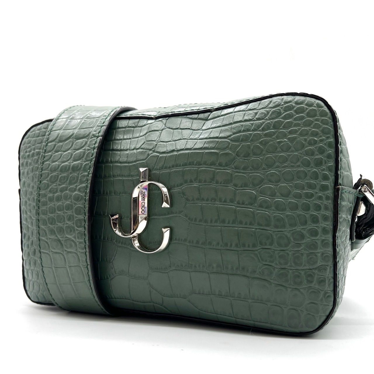 CELINE セリーヌクロコ型押し ミニボストンバッグ トリオンフ 黒