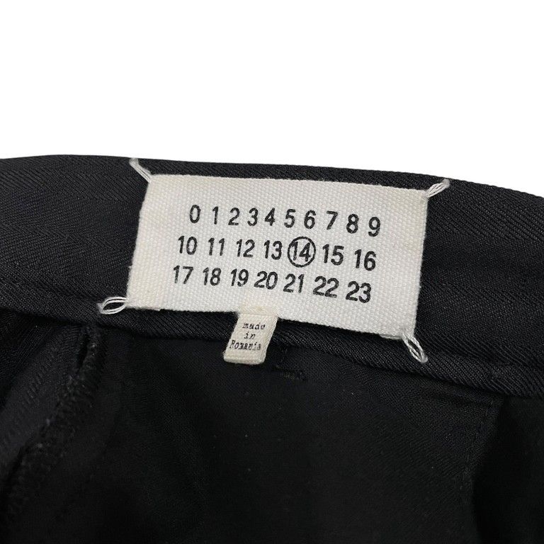 Maison Martin Margiela 14 14AW ウールリネンヘリンボーンスリムフィットテーパードスラックス パンツ ボトム Archive Maison Martin Margiela 14 14AW ウールリネンヘリンボーンスリム
