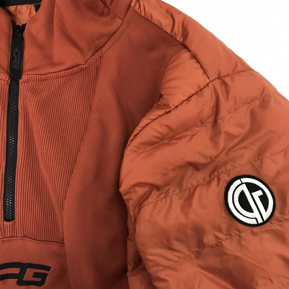 CPG フード付中綿ブルゾン ブラウン系×黒 一部中綿 ハーフジップ メンズ 3 L ゴルフウェア CPG WHITEMONARCHHOTEL_COM