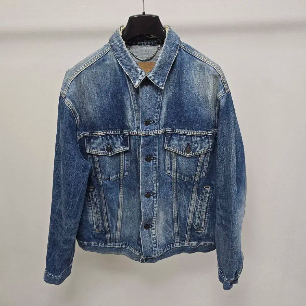 BALENCIAGAロゴデニムジャケット レディース34 BALENCIAGA(バレンシアガ) バックロゴ デニム ジャケット 34