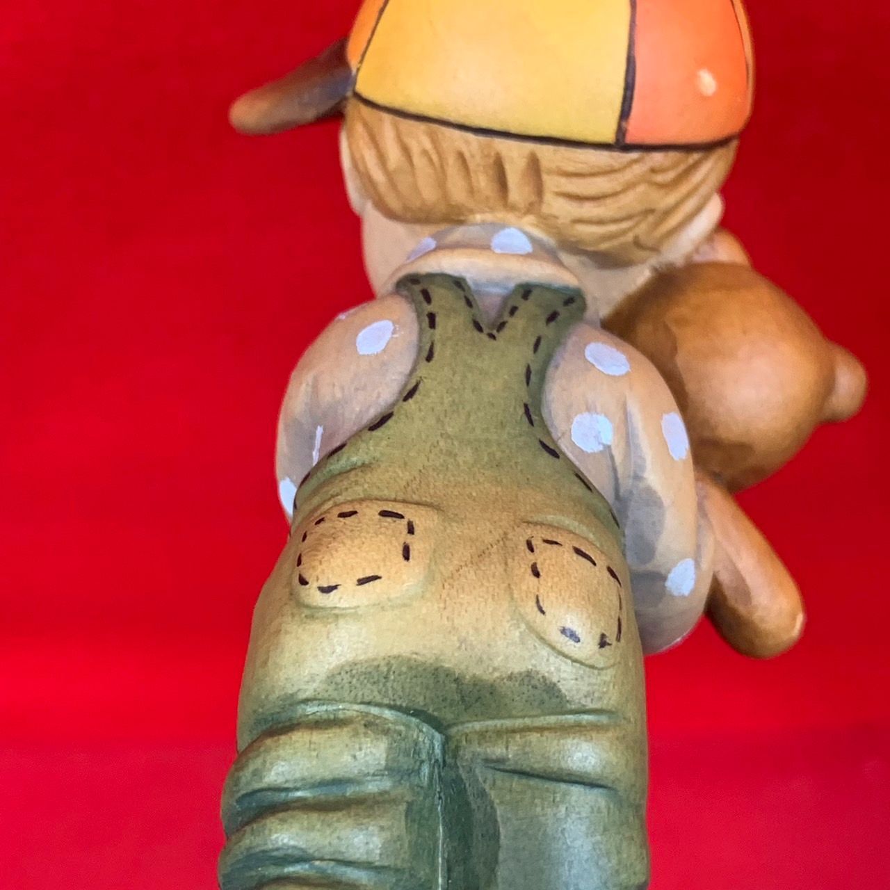 アンリ人形 木彫り サラケイ Bearly Ready 12cm Anri イタリア 置物 J1