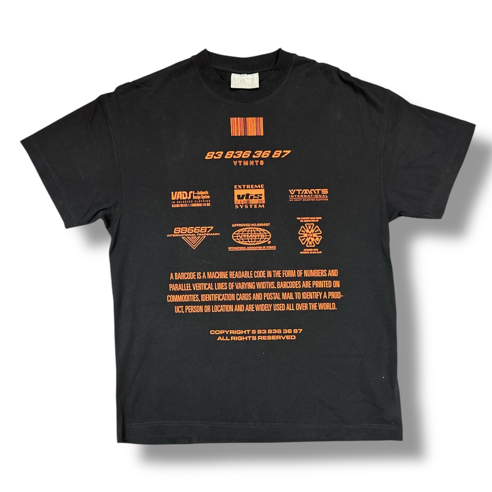 VTMNTS 22SS All Rights Reserved Tee オールライトリサーブド VTMNTS 22SS All Rights Reserved Tee オールライトリサーブド