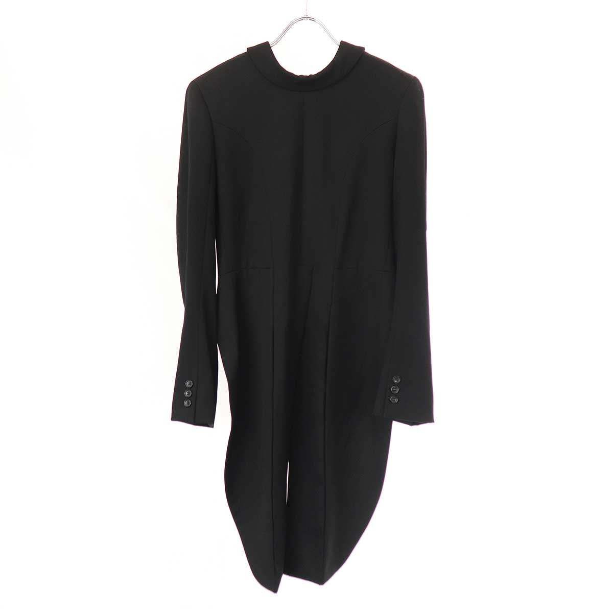 COMME des GARCONS HOMME PLUS コム デギャルソンオムプリュス 24SS 逆燕尾ウールロングジャケット  ブラック XS COMME des GARCONS HOMME PLUS コム デギャルソンオムプリュス 24SS 逆