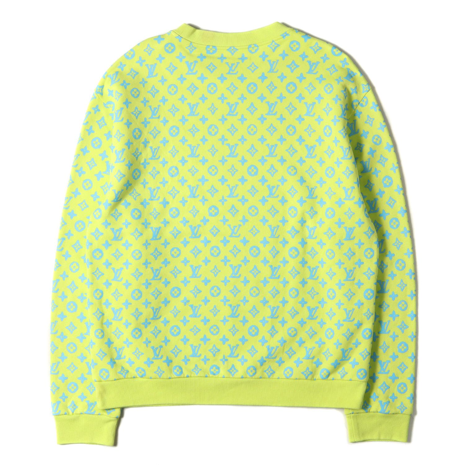 美品 LOUIS VUITTON ルイヴィトン スウェット サイズ:L 23SS モノグラム クルーネック スウェットシャツ MONOGRAM  PRINT CREWNECK SWEAT SHIRT トップス トレーナー イエロー ライトブルー イタリア製 - メルカリ