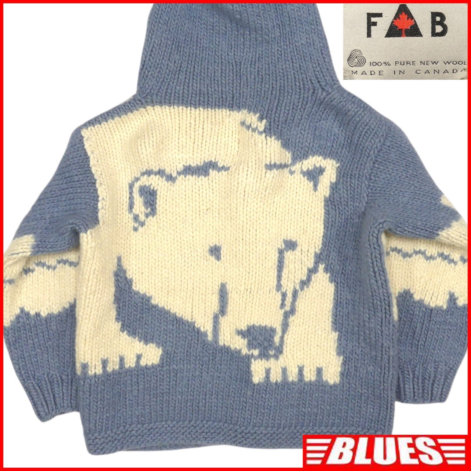 FAB エフエービー カウチン セーター ニット カナダ XXL 古着 シロクマ