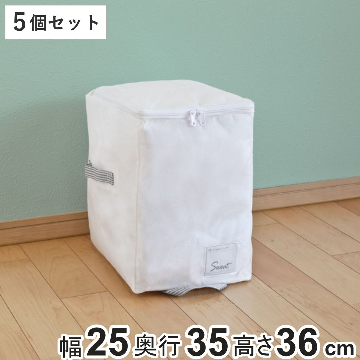 収納袋 ベーシック収納 Sサイズ 幅25×奥行35×高さ36cm 5個セット クローゼット収納 （ 衣類 収納 収納ケース 布団収納ケース 毛布 タオルケット セーター 衣類収納 小物収納 クローゼット 棚上