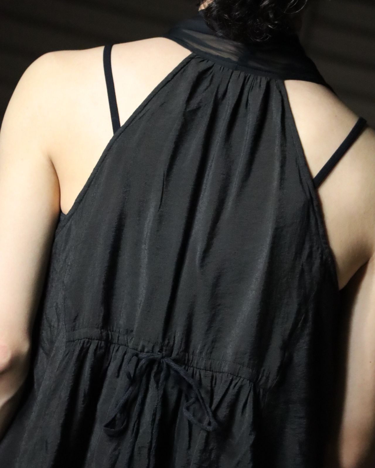 pleated sheer sleeveless cardigan black 90s 00s ランダムプリーツ