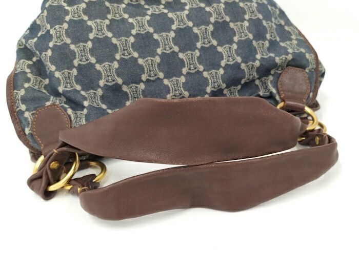 ✨美品✨セリーヌ ウエストバッグ パリマカダム キャンバス レザー ボルドー CELINE パリマカダム ハンドバッグ デニム レザー ネイビー