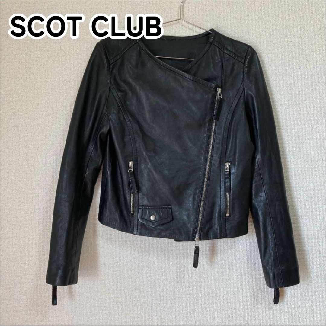 SCOT CLUB スコットクラブ 38 M相当 ブラック ライダースジャケット