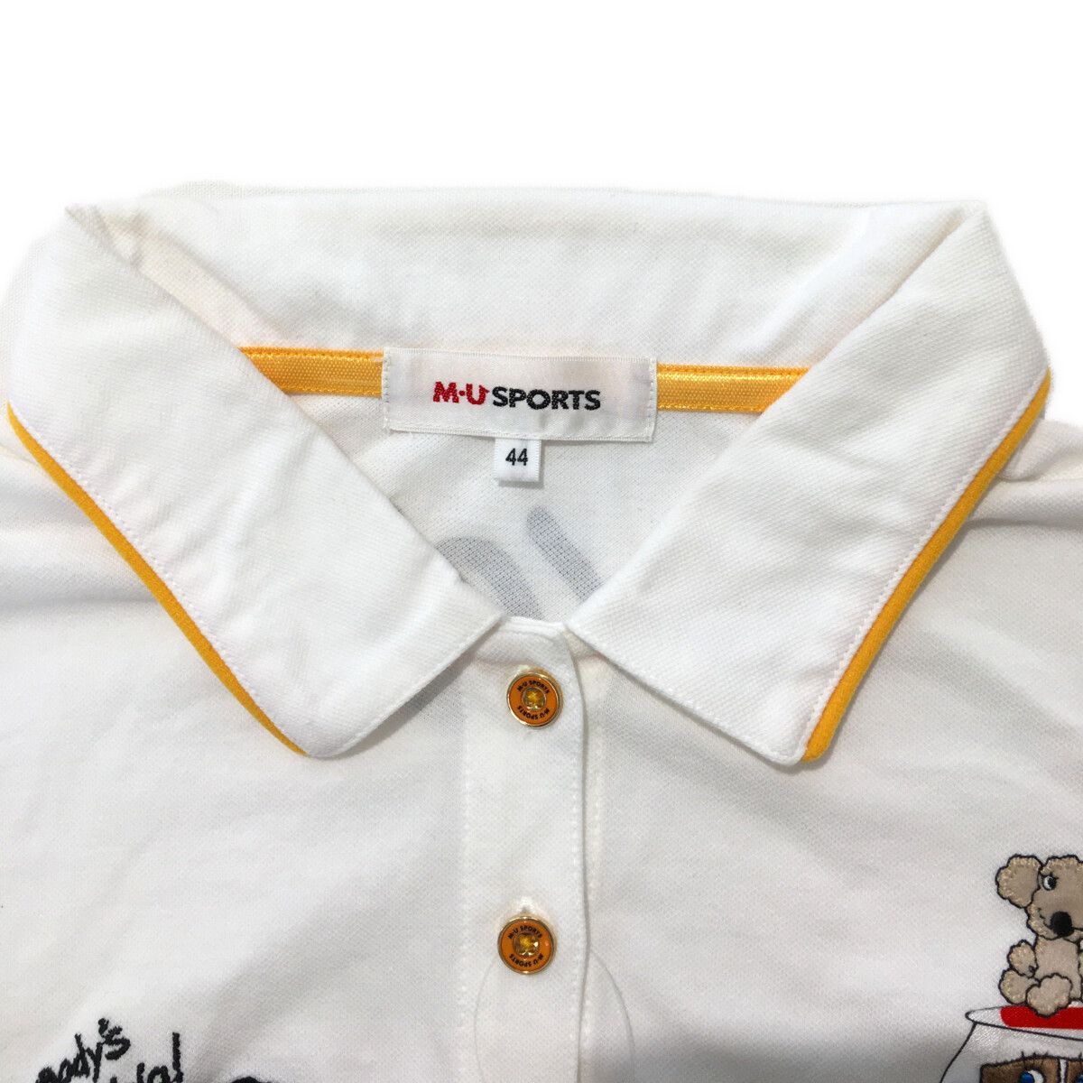coco 未使用品 エムユースポーツ MU SPORTS レディース 半袖ポロシャツ 40(M) ミント×黒 織り柄入り coco 中古 エムユースポーツ MU SPORTS レディース 半袖