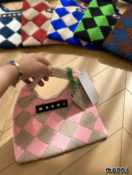 MARNI マルニマーケット ストライプトートバッグ