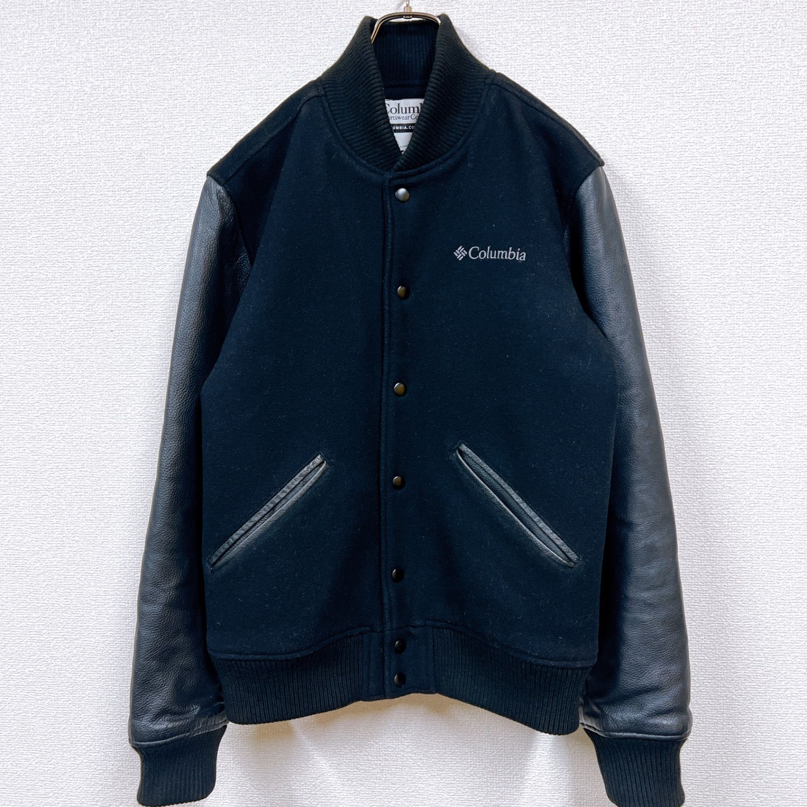 美品】Columbia コロンビア ブラック 刺繍ロゴ アウトドア メンズ S