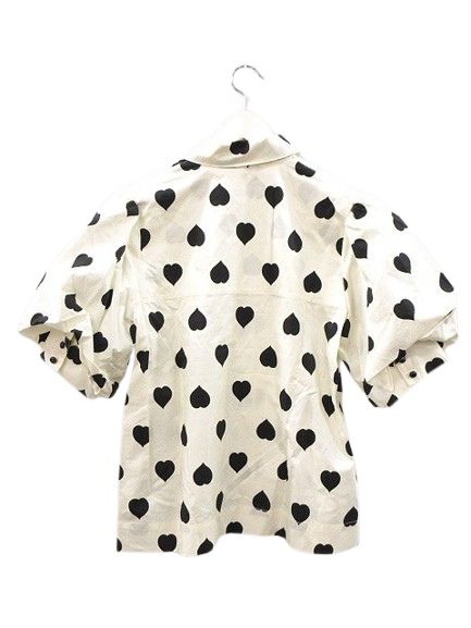 タラジャーモン  TARA JARMON ハート プリント ポプリン ブラウス 34 アイボリー パフスリーブ トップス 2024SS レディース タラジャーモン TARA JARMON ハート プリント ポプリン ブラウス