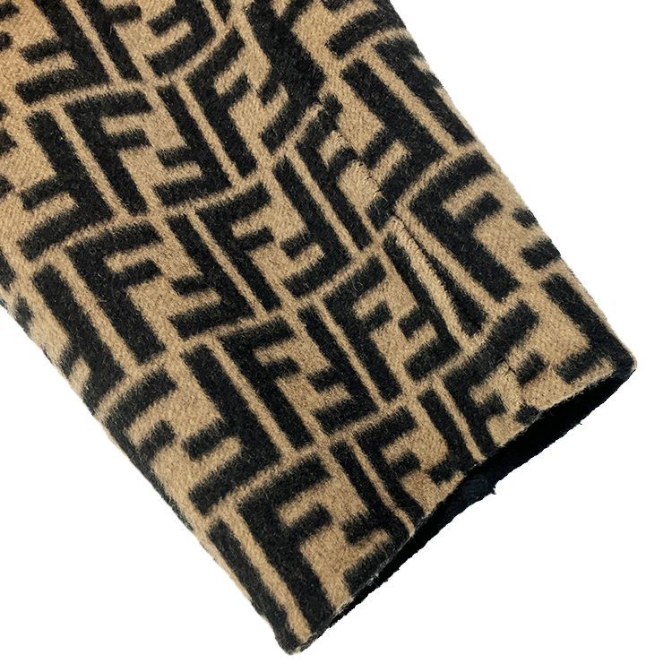 FENDI　フェンディ　ズッカ柄 ロングコート　コート FENDI フェンディ ロングコート ズッカ 総柄 Lサイズ ブラック