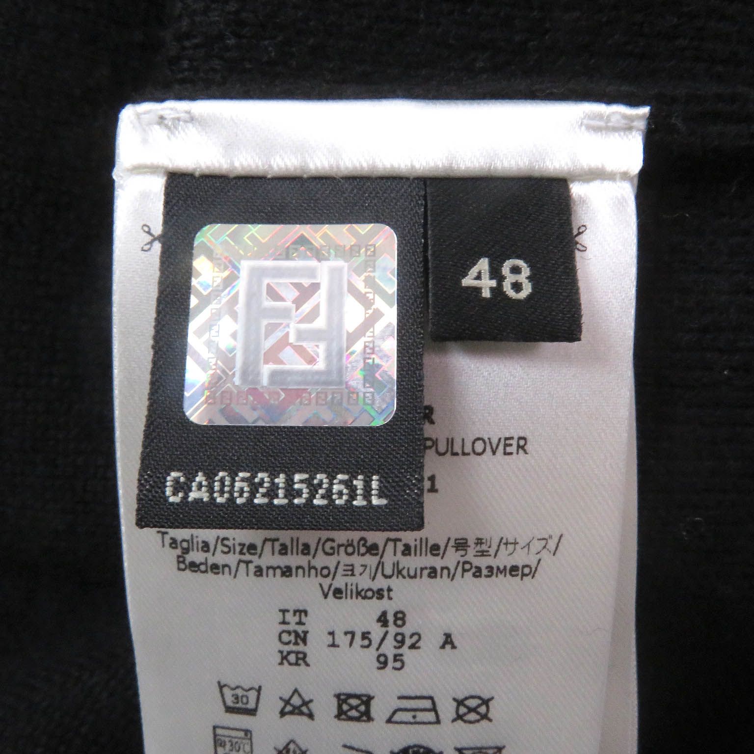 極美品□FENDI フェンディ FAE541 ウール100％ モックネック ブロック 