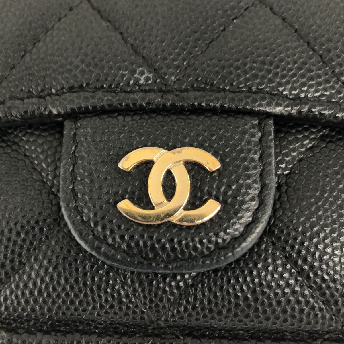 CHANEL シャネル マトラッセ 黒 ブラック キャビアスキン W CHANEL シャネル マトラッセ 黒 ブラック キャビアスキン W