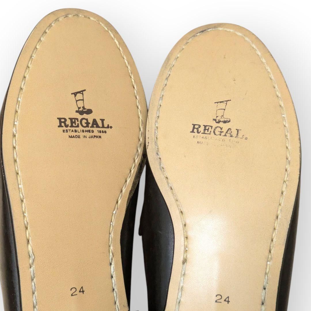 REGAL ゴールドビット ローファー 革靴 ブラック 24 ヒール2センチ KIN-KAAI_COM