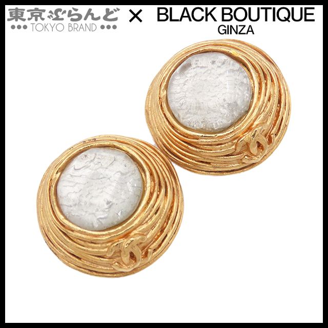 シャネル CHANEL ココマーク クリアストーン ラウンド イヤリング 99P ゴールド メタル 101767883