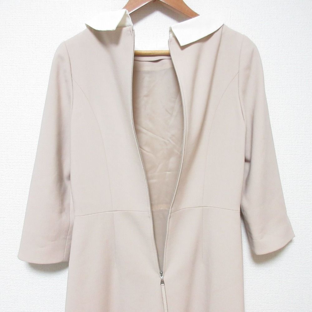FOXEY - フォクシー 日本製 7分袖 バスケットウィーブ ノーカラージャケット 38 ベージュ FOXEY レディース FOXEY - フォクシー 日本製 7分袖 バスケットウィーブ ノー