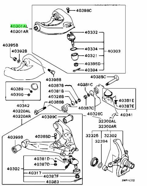 金具 ミツビシ 純正 デリカ スペースギア カーゴ アーム ASSY フロント