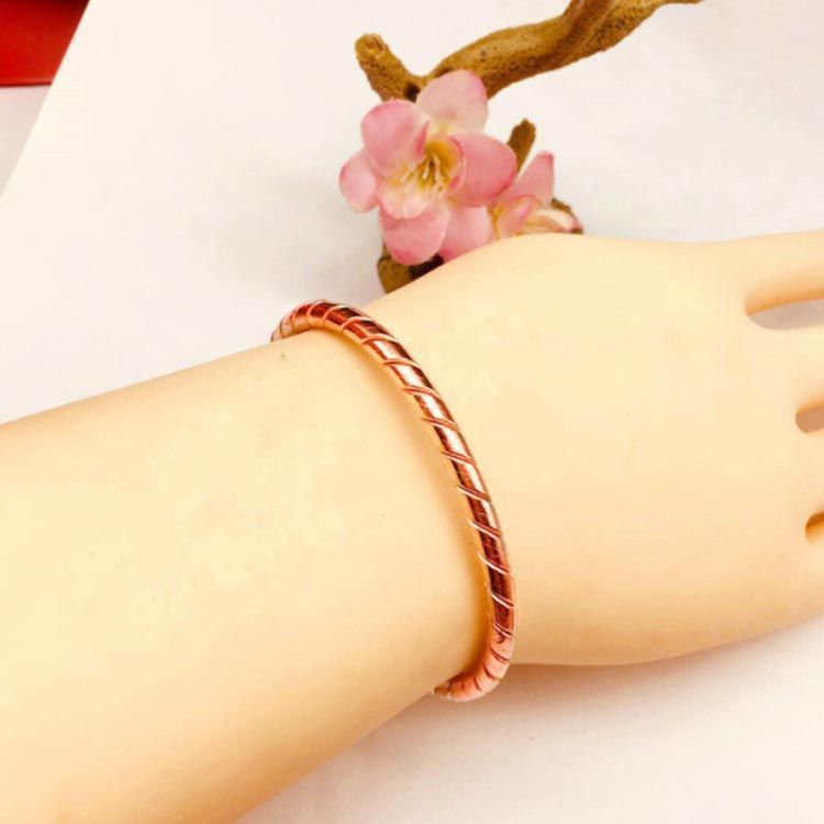 純銅 ブレスレット バングル 細め 銅線 ブレスレット 健康 電磁波対策グッズ メンズ レディース ゴールド おしゃれ 純銅 バングル 電磁波過敏症 電磁波防御 銅 ブレスレット シェ sam5139