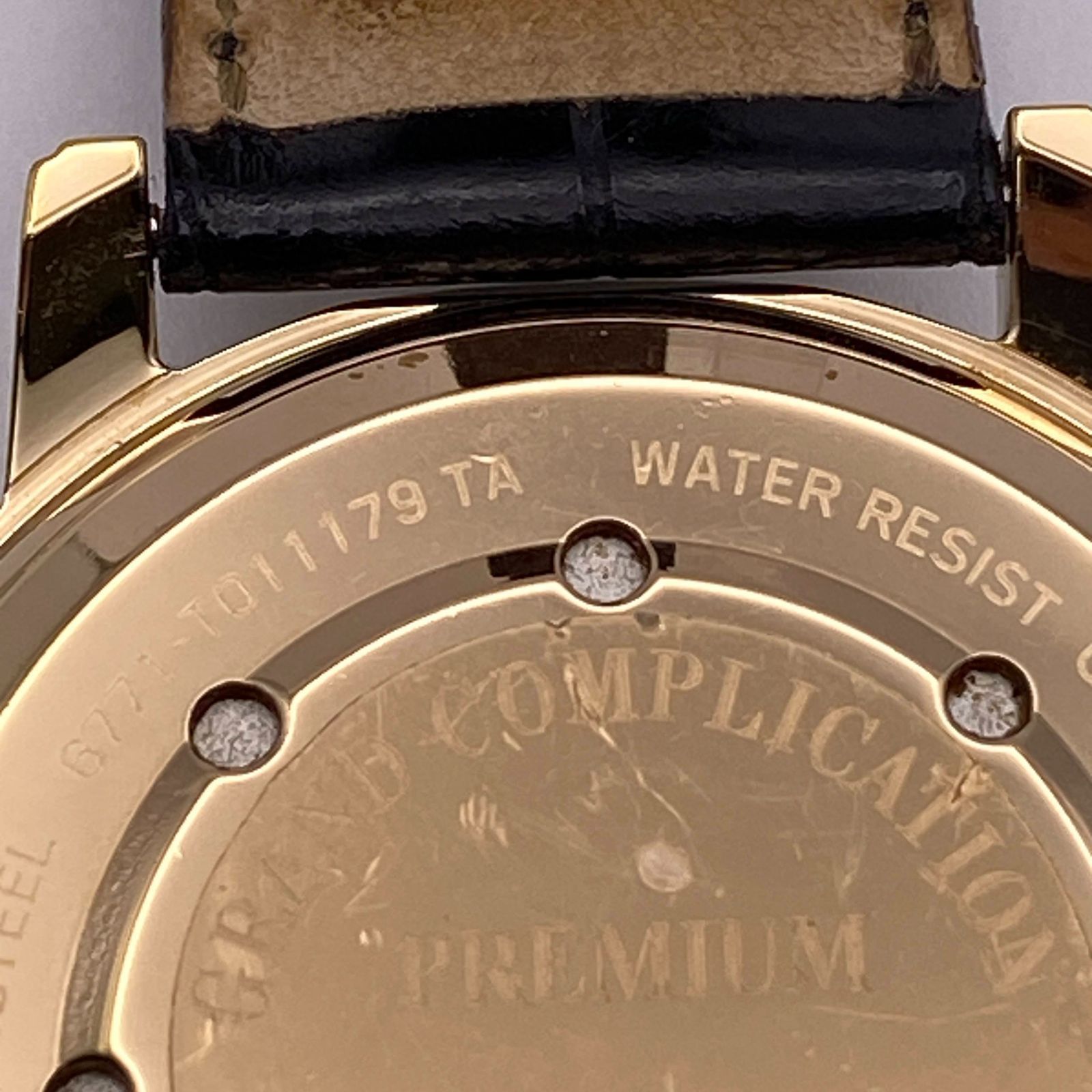 シェルマン Shellman　クオーツ　電池式　グランドコンプリケーション　プレミアム　6771-T011179TA　ローマンインデックス　 クロノグラフ　ムーンフェイズ　ミニッツリピーター　永久カレンダー　ゴールド　複雑時計　稼働品　腕時計　メンズ　W082