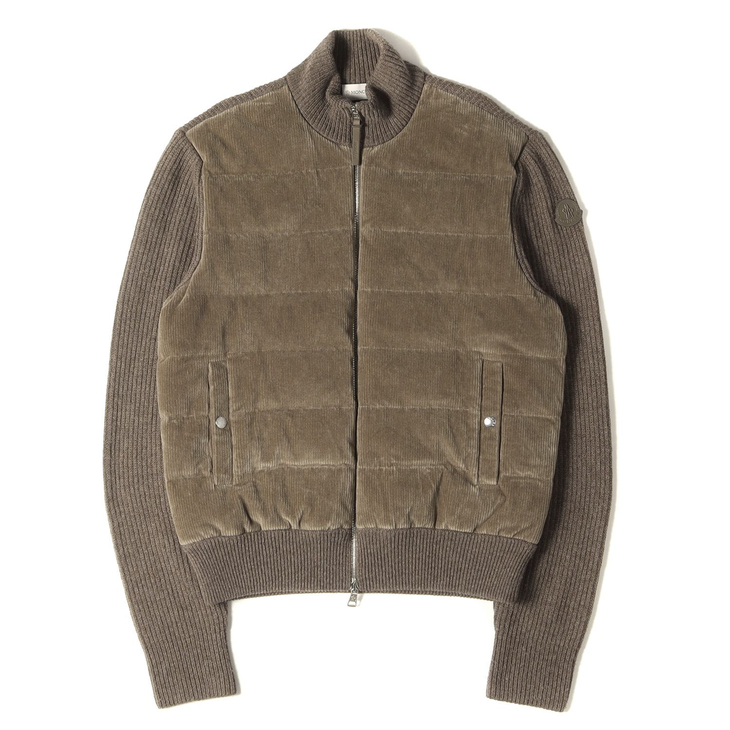 美品 MONCLER モンクレール ジャケット サイズ:M 22AW ストレッチ コーデュロイ ダウン コンビ ハイネック ニット ブルゾン  CARDIGAN TRICOT H20919B00012 M1241 ダブルジップ カーディガン ライトブラウン - メルカリ